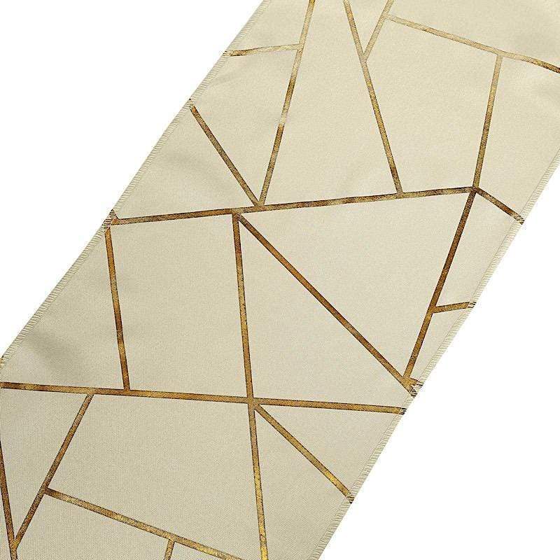 12x108 Inch Geometric Polyester Table Runner for Weddings, Banquets & Home Decor - Elegant Dining Table Cover for Parties, Events and Holiday Celebrations