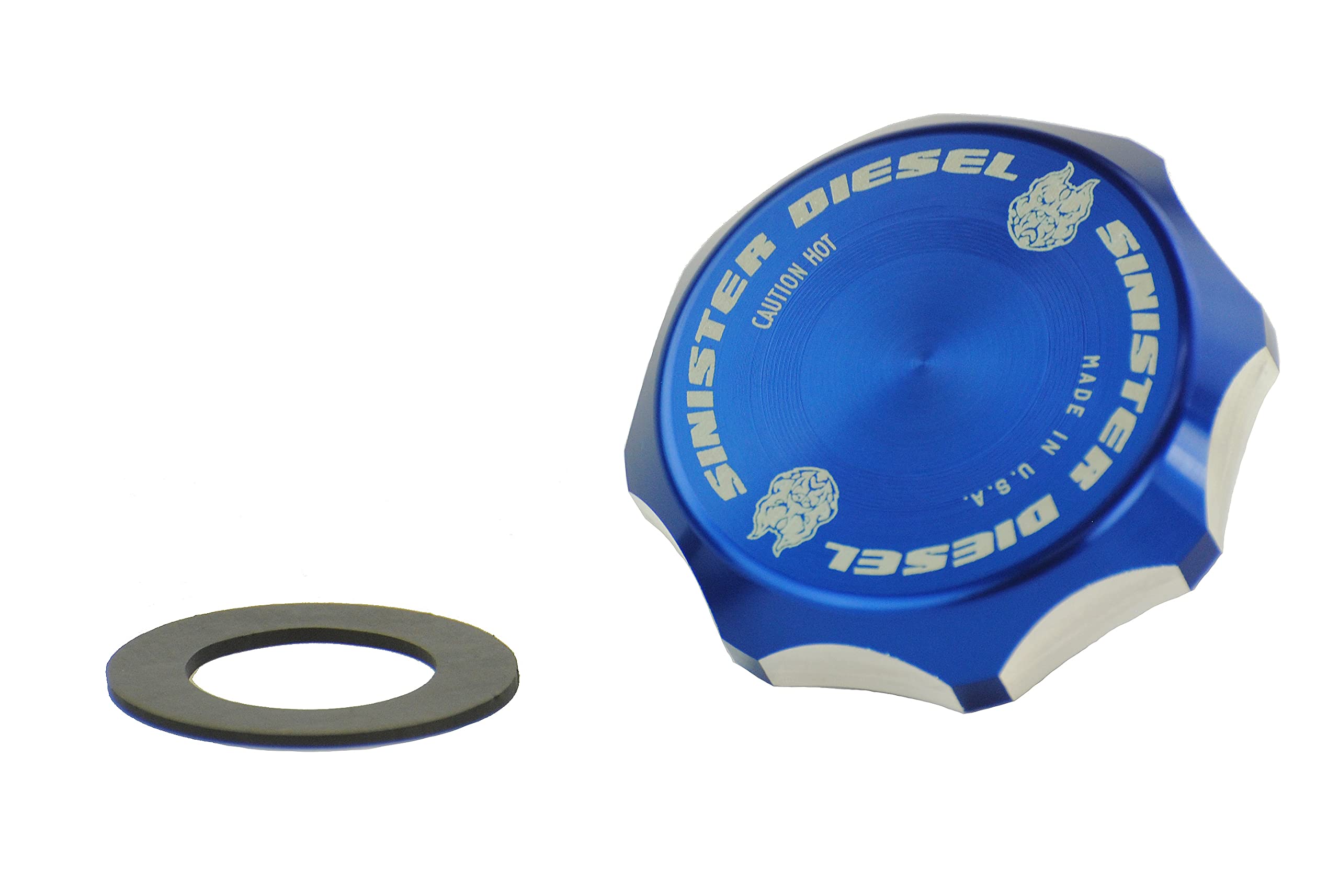 Sinister Diesel Oil Fill Cap Replacement for 1999-2010 Ford Powerstroke 7.3L/6.0L/6.4L & 2007.5-2019 Dodge Cummins 6.7L Engines - Heavy Duty CNC Machined Aluminum - Perfect for Off-Road, Towing & Performance Upgrades