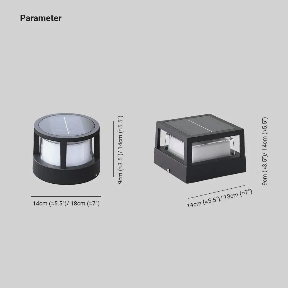 Dimmable Solar Black Outdoor Pillar Lights - Waterproof LED Landscape Lighting for Garden, Pathway, Driveway, Patio, and Yard Decoration | Energy-Efficient & Weather-Resistant