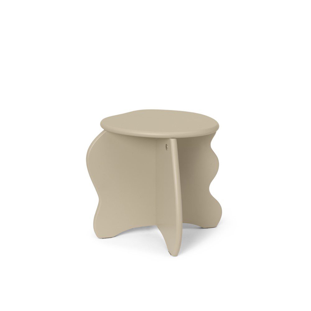 FERM LIVING Slope Stool - Premium Cashmere Upholstered Modern Accent Stool for Living Room, Bedroom & Office Decor - Soft Seating with Scandinavian Design