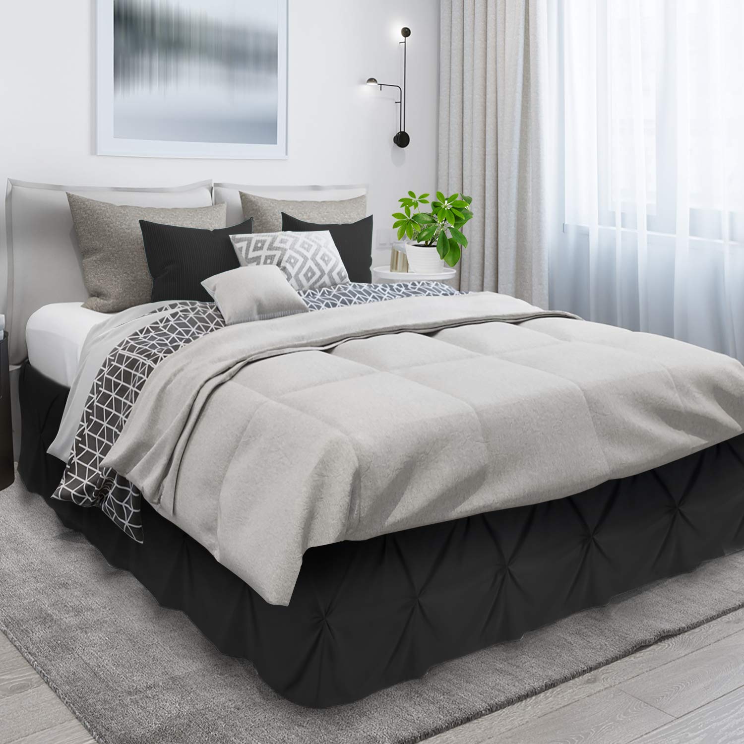 Premium Black Full Size Bed Skirt - 14