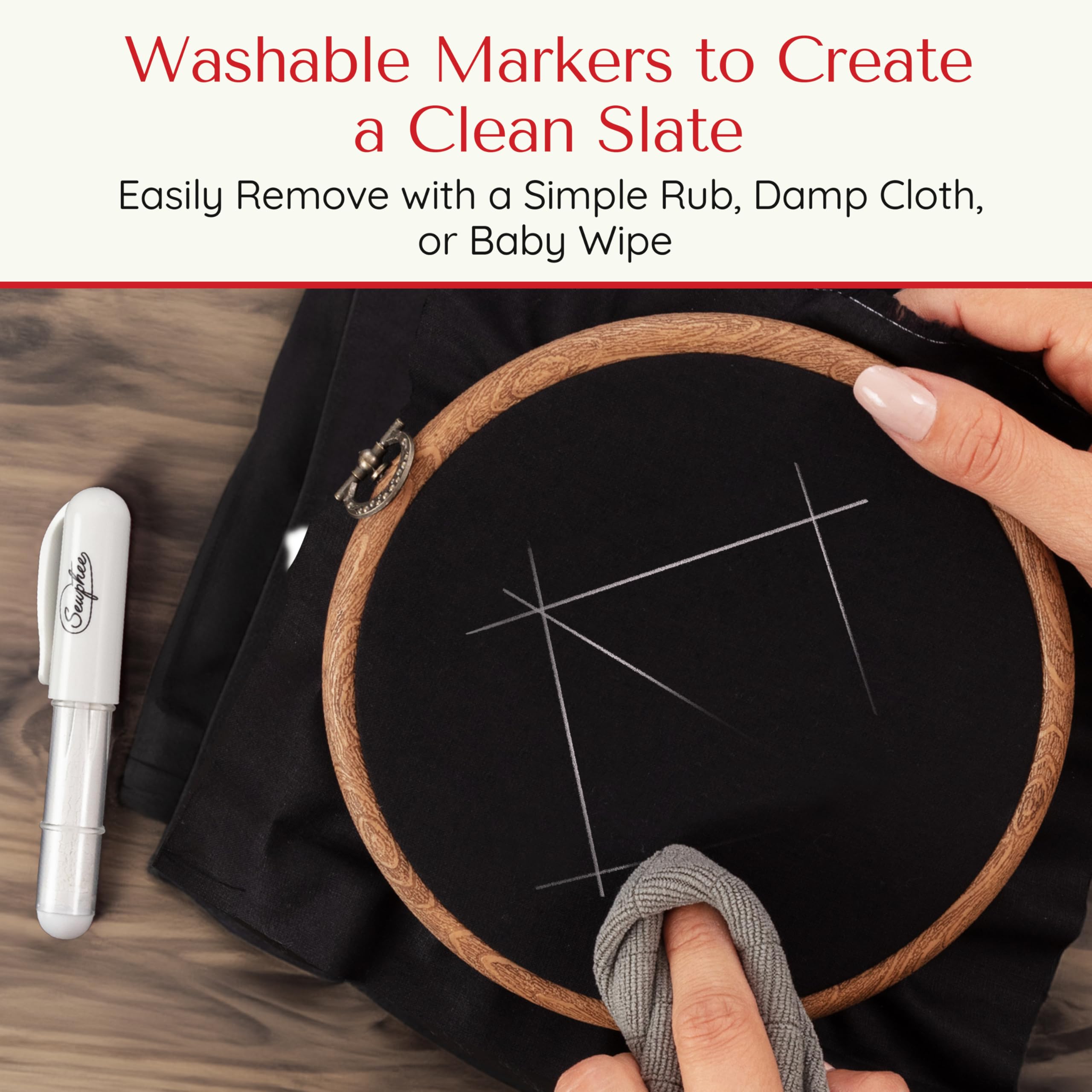 **Premium Fabric Markers for Sewing & Tailoring – Ergonomic Chalk Pen with Precision Dosing Wheel for Sharp Lines – Washable & Fade-Resistant Marking Pens for Cotton, Silk & Most Fabrics – White & Yellow 2-Pack – Ideal for Quilting, Dressmaking & DIY Crafts**