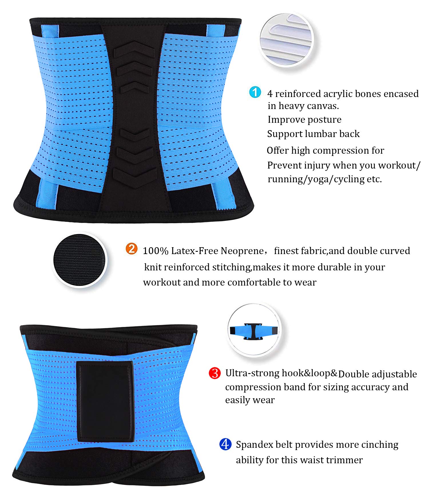 VENUZOR Waist Trainer Belt for Women - Slimming Body Shaper & Waist Cincher Trimmer - Sport Girdle Belt for Tummy Control & Posture Support - Perfect for Workouts, Postpartum Recovery & Daily Wear (Upgraded)