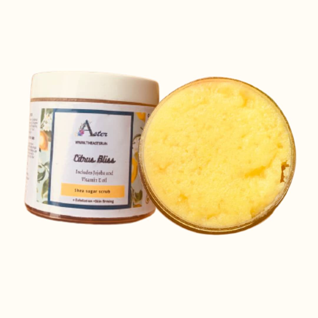 Aster Citrus Bliss Body Scrub - Non-Greasy Exfoliator for Glowing Skin, 125g | Paraben & Sulfate Free, All Skin Types | Perfect for Daily Skincare Routine & Spa Days