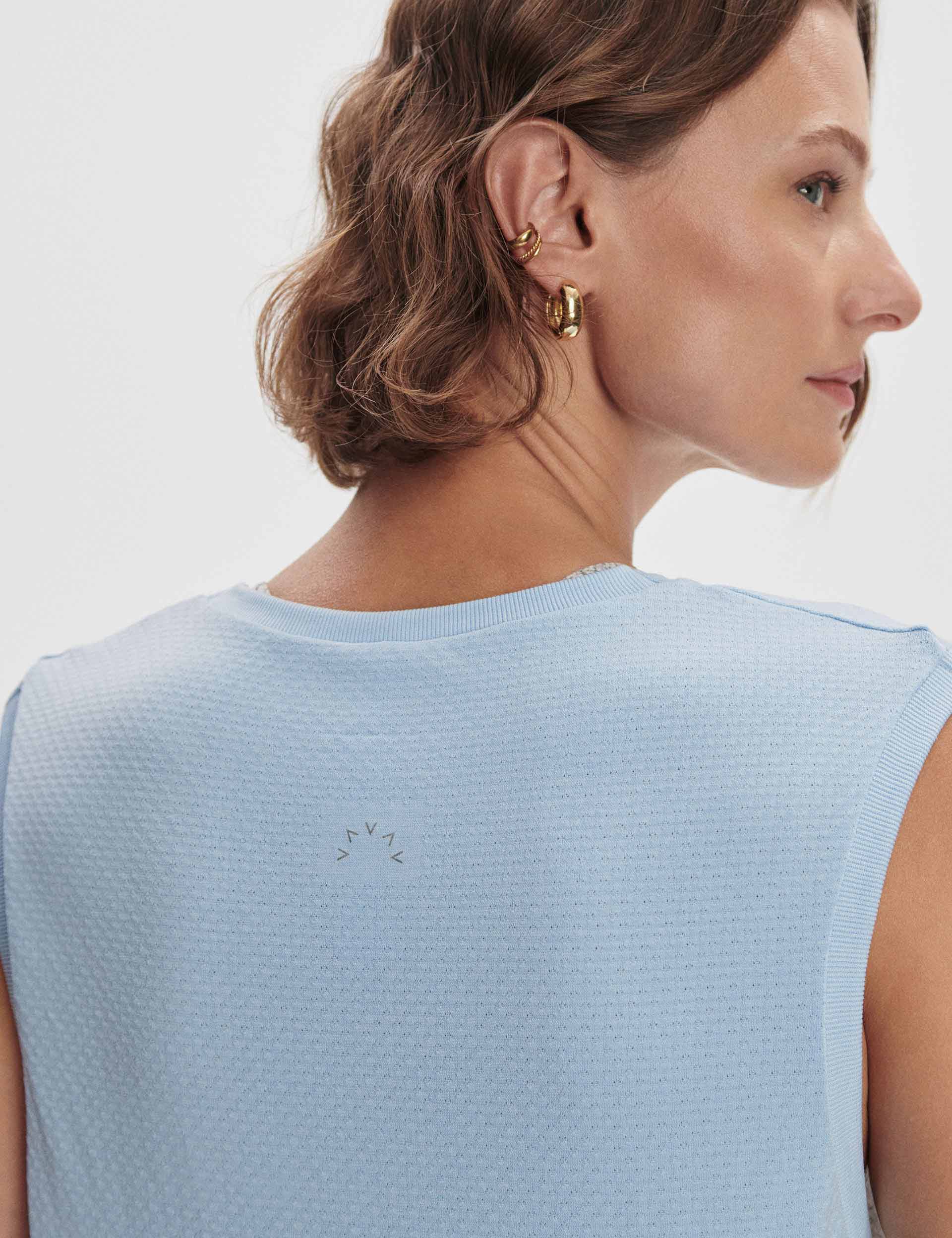 Page Seamless Crop Tank in Cashmere Blue - Soft Stretchy Yoga Top for Women | Perfect for Workouts, Lounge & Casual Wear