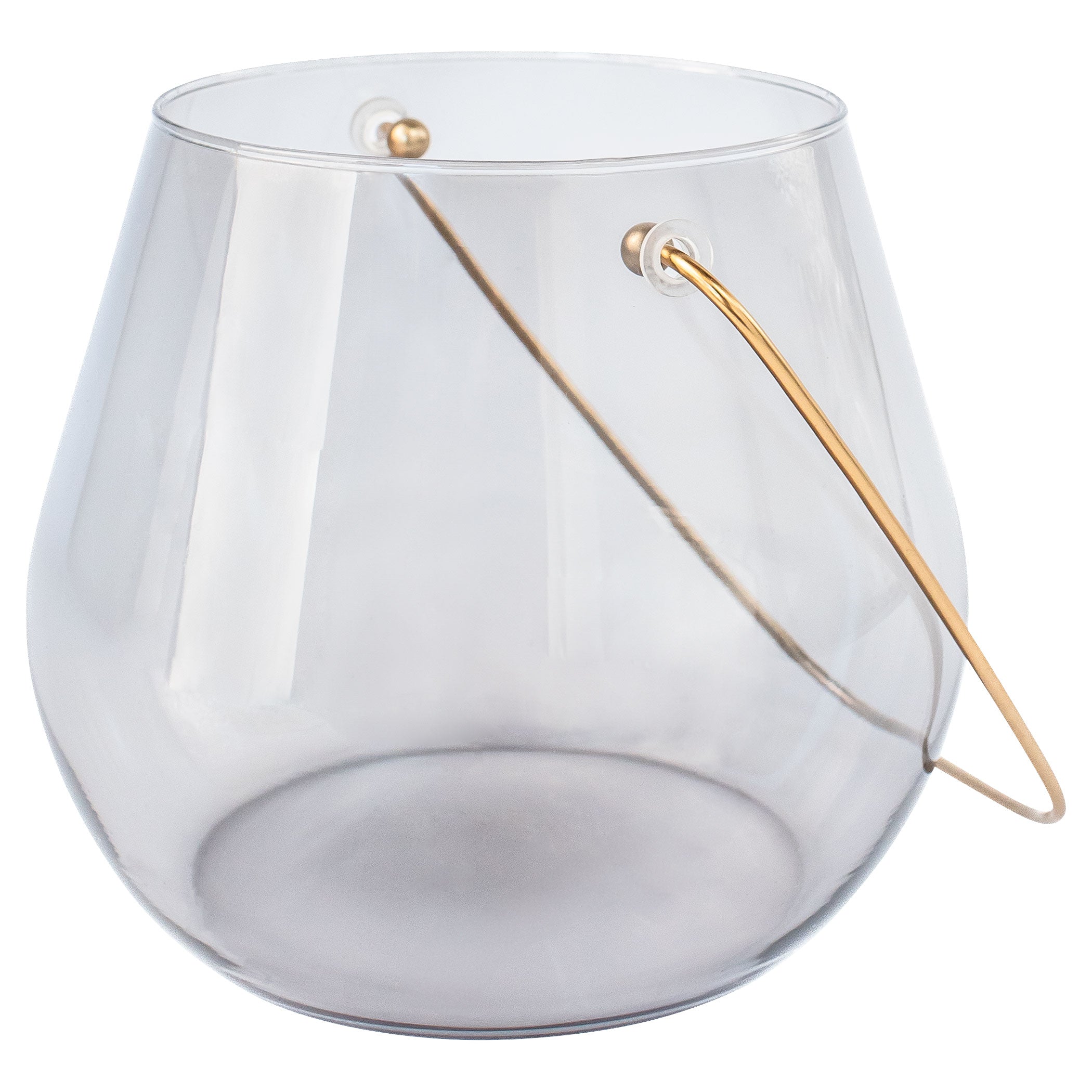 Cyan Design 11768 Smoked Glass Water Drop Hurricane Candle Holder - Short Height for Tabletop Decor, Wedding Centerpieces & Home Accents