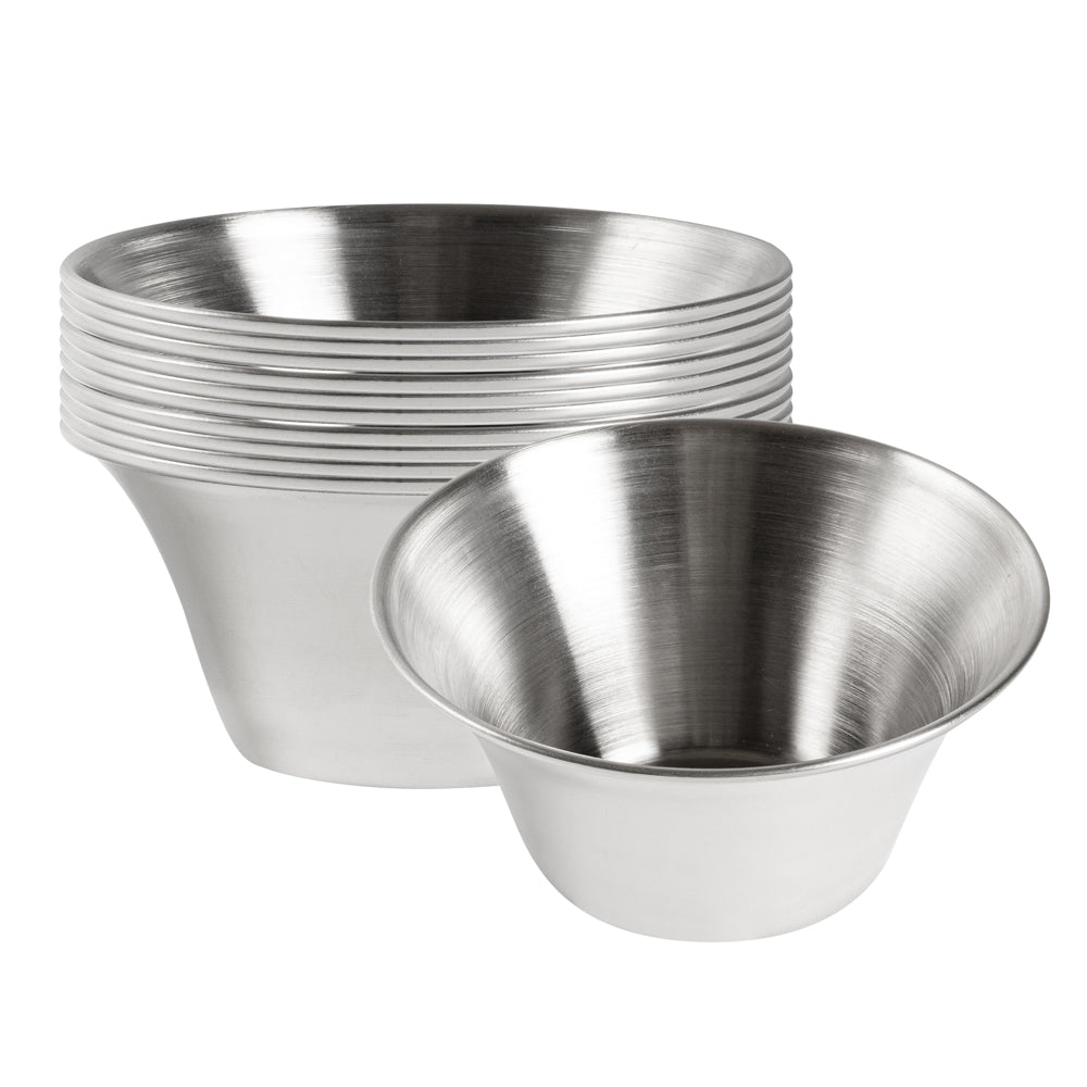 6 oz Stainless Steel Condiment Cups - Set of 10 (3.75
