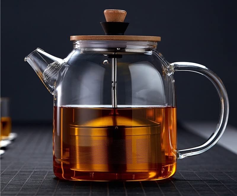 Premium Thickened Glass Teapot Set - 1600ML High Temperature Resistant, Anti-Burst with Stainless Steel Filter - Perfect for Home Tea Brewing, Office Use & Gift Giving