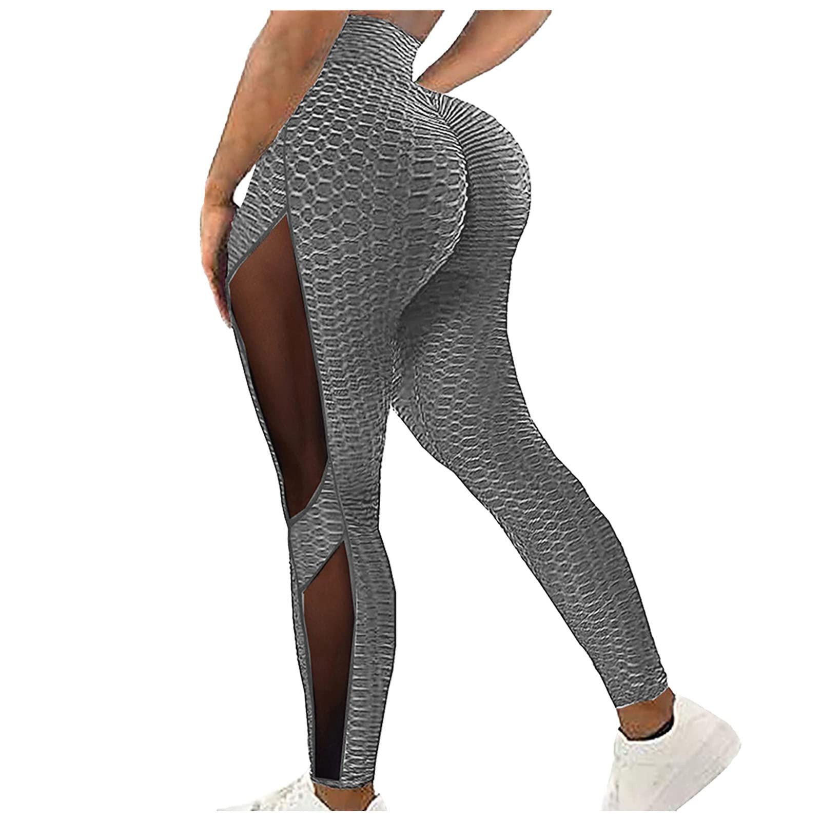 Pompotops Women's High Waist Athletic Leggings - Yoga, Running, Gym Workout & Lounge Tights - Slimming Bubble Color Pants for Fitness & Everyday Wear