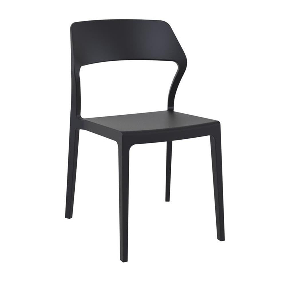 Black Compamia Snow Patio Dining Chairs (Set of 2) - Weather-Resistant Outdoor Furniture for Garden, Poolside & Backyard Relaxation