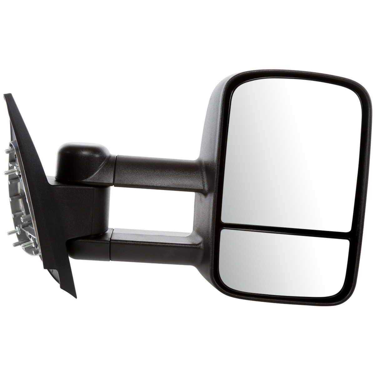 2-Pack Left & Right Side Manual Towing Mirrors for Chevy Silverado 1500/2500HD/3500HD & GMC Sierra 1500/2500HD/3500HD - Smooth Black Exterior Door Mirrors (Part# 08065-821, 2170512) - Perfect for Enhanced Visibility While Towing Trailers or Large Loads
