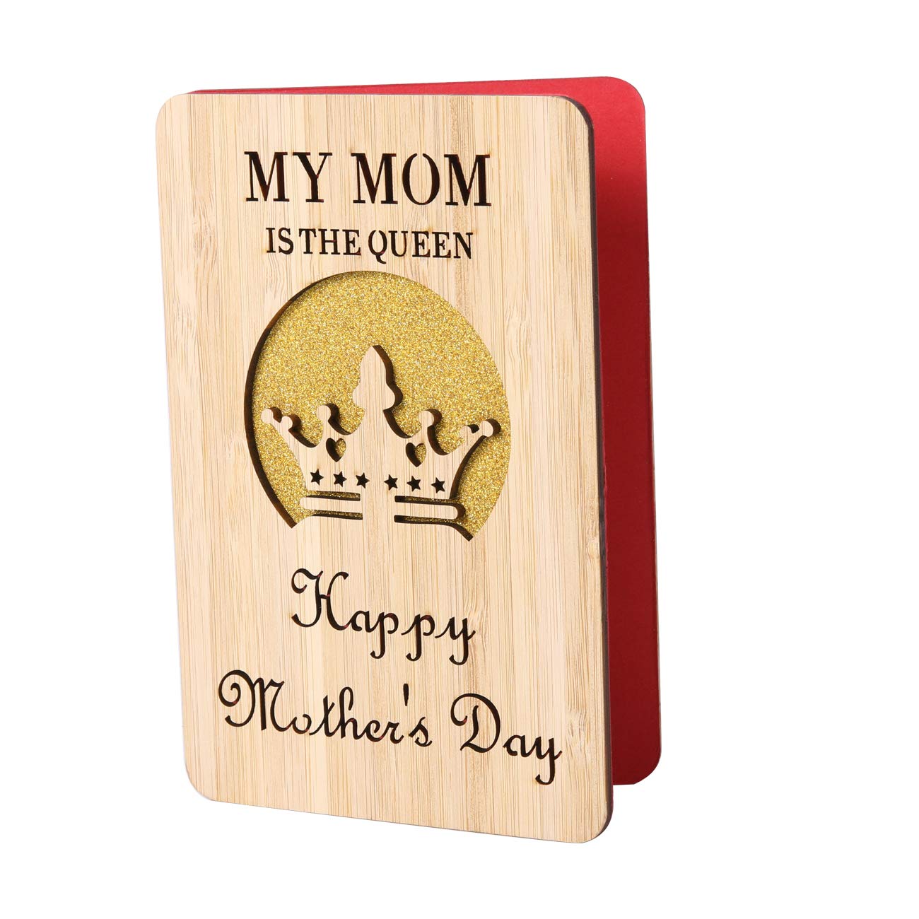 Handmade Wooden Greeting Cards for Mother's Day - Unique Birthday Gift for Mom from Daughter, Son or Husband - Personalized Wooden Birthday Card - Perfect for Special Occasions & Heartfelt Moments