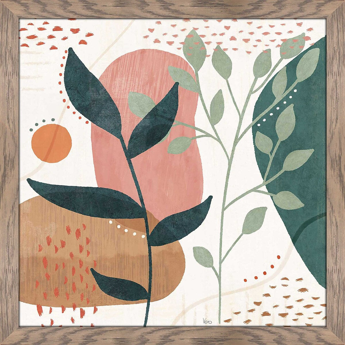 Abstract Blossom IV Floral Art Print on Acrylic by Veronique Charron - Modern Wall Decor for Living Room, Bedroom & Office