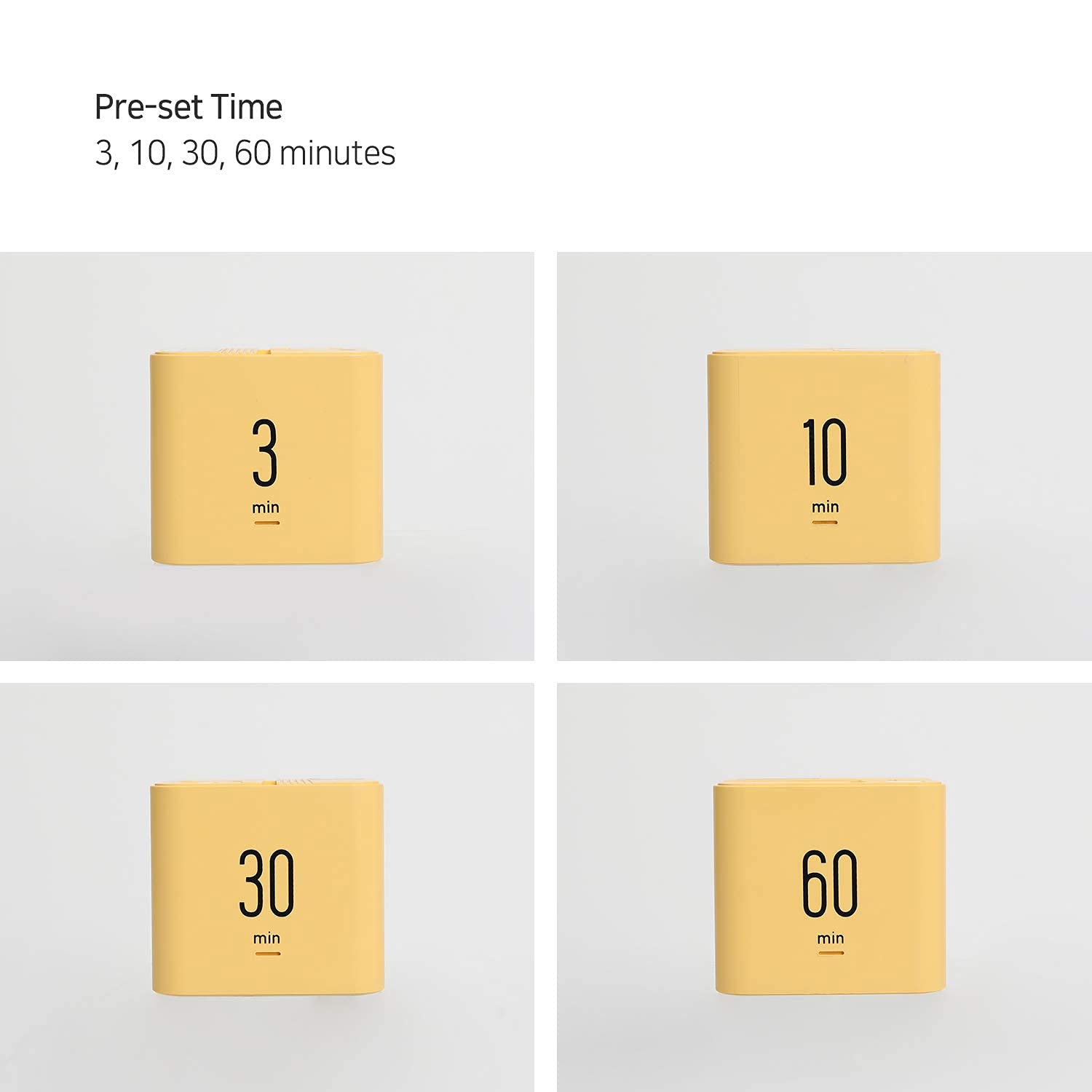 Mooas Multi Cube Timer Bundle - White (5,15,30,60 Minutes) & Yellow (3,10,30,60 Minutes) - Silent Clock & Alarm for Time Management, Perfect for Studying, Cooking, Workouts, Kids Activities & Office Productivity