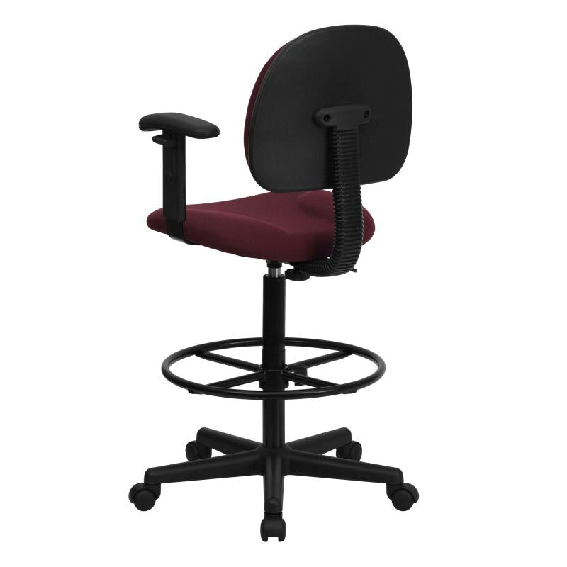 FLASH Patterned Fabric Drafting Chair BT 659 - Adjustable Height Office Chair for Artists, Architects & Designers - Ergonomic Stool for Drafting Table, Studio & Workspace