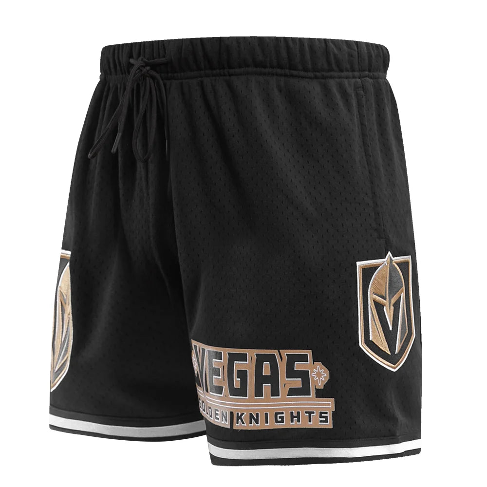 Men's Pro Standard Vegas Golden Knights Classic Mesh Black Shorts - Breathable Athletic Shorts for Hockey Fans, Workout & Casual Wear