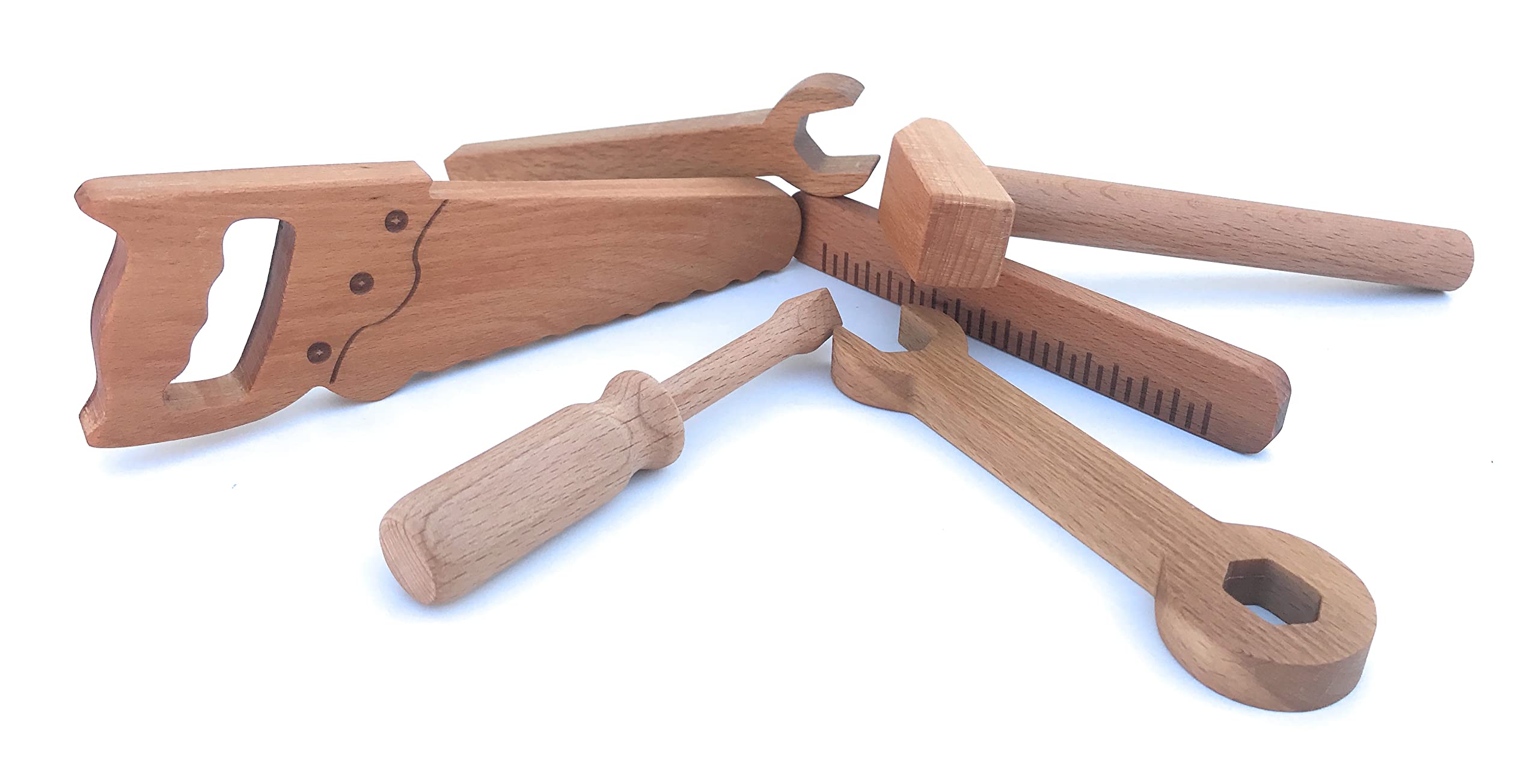 Wooden Tool Set for Kids - Toddler Tool Kit with Wooden Tool Box | Montessori Toys, Eco-Friendly & Organic Baby Shower Gift | Perfect for Pretend Play, Early Learning & DIY Projects