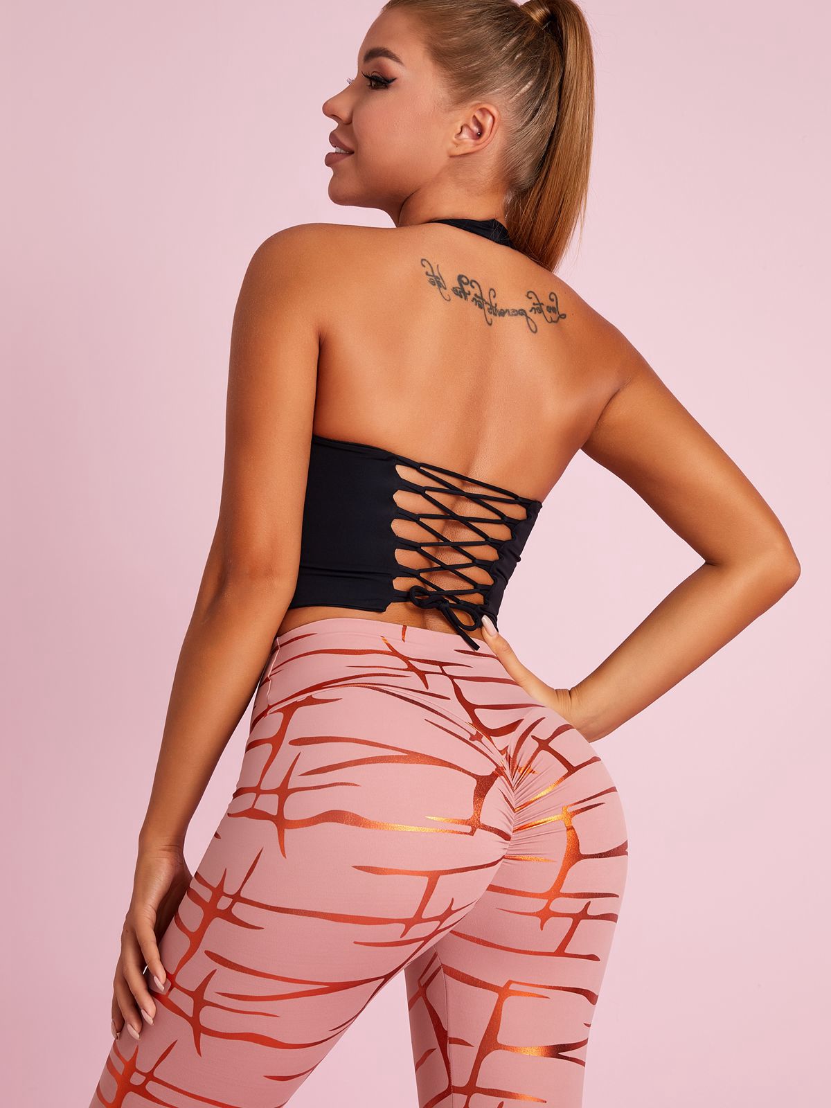 ZASUWA Women's Workout Sports Bras - Roman Knot Halter Design for Back Support & Style - Perfect for Yoga, Running & Gym Training