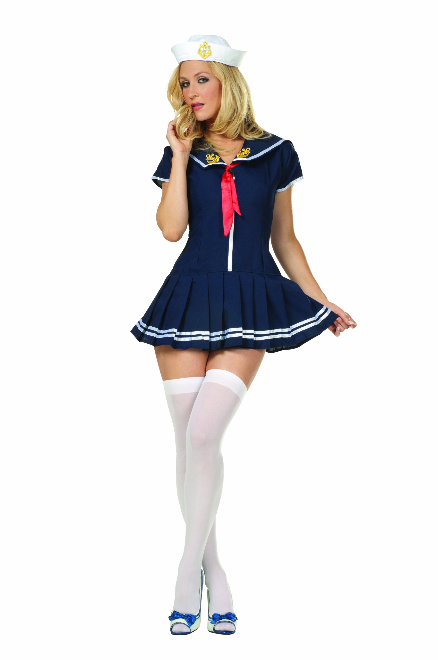 RG Costumes Women's Anchors Away Navy Blue Sailor Dress - Vintage Nautical Outfit for Halloween, Cosplay & Themed Parties