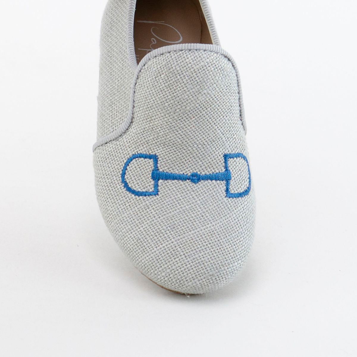 Stylish Gray Linen Embroidered Smoking Loafers for Men | Comfortable Slip-On Dress Shoes | Perfect for Weddings, Business Meetings & Formal Occasions