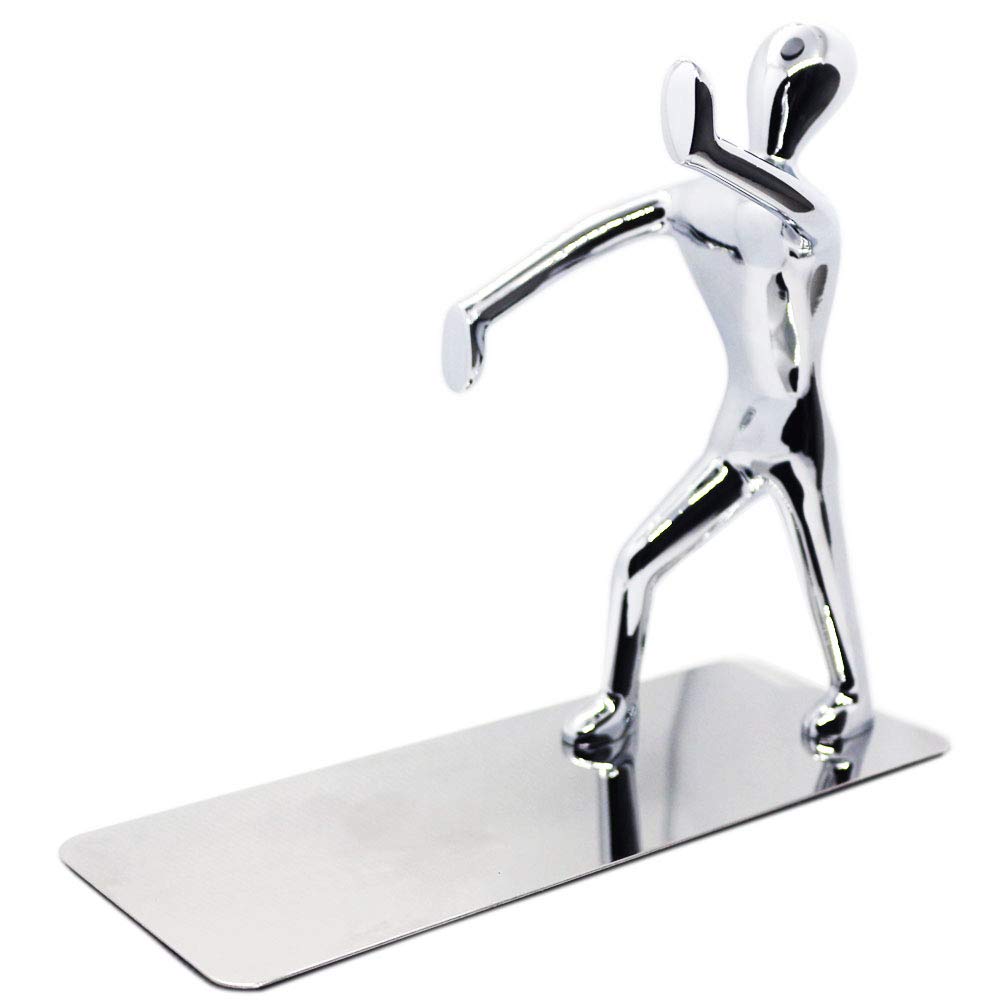 Heavy Duty Stainless Steel Bookends for Shelves - Non-Slip Office & Library Book Holder for Books, CDs, DVDs, Video Games & Magazines - Perfect Gift for Book Lovers (1 Piece) - Ideal for Home Office, School, Kids Room & Bookshelf Organization
