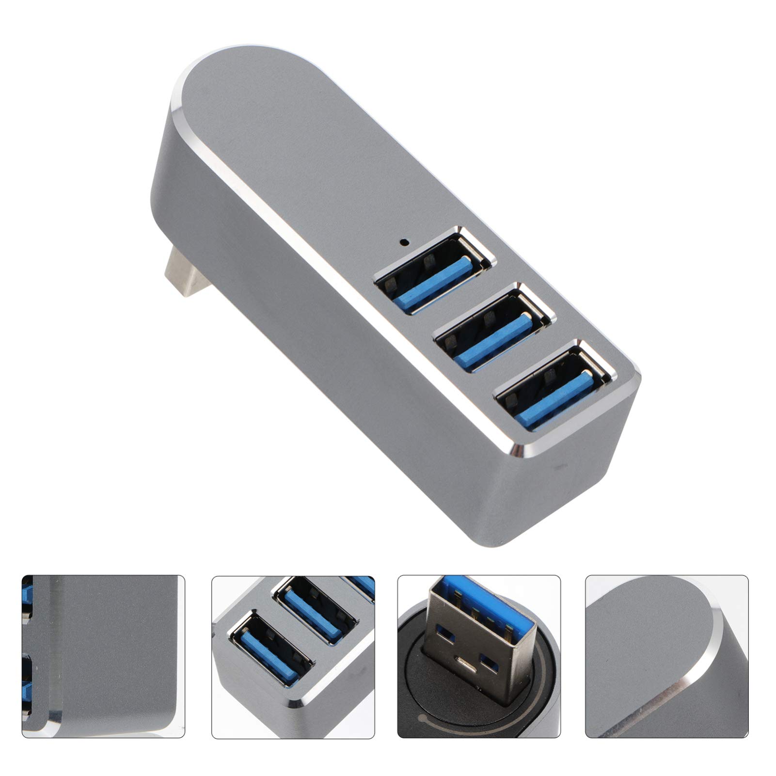 360° Rotatable USB 3.0 Hub - 4-Port High-Speed Data Hub for USB Drive, Keyboard, Mouse, Sound Card & Webcam - Perfect for Home Office, Gaming & Conference Setup