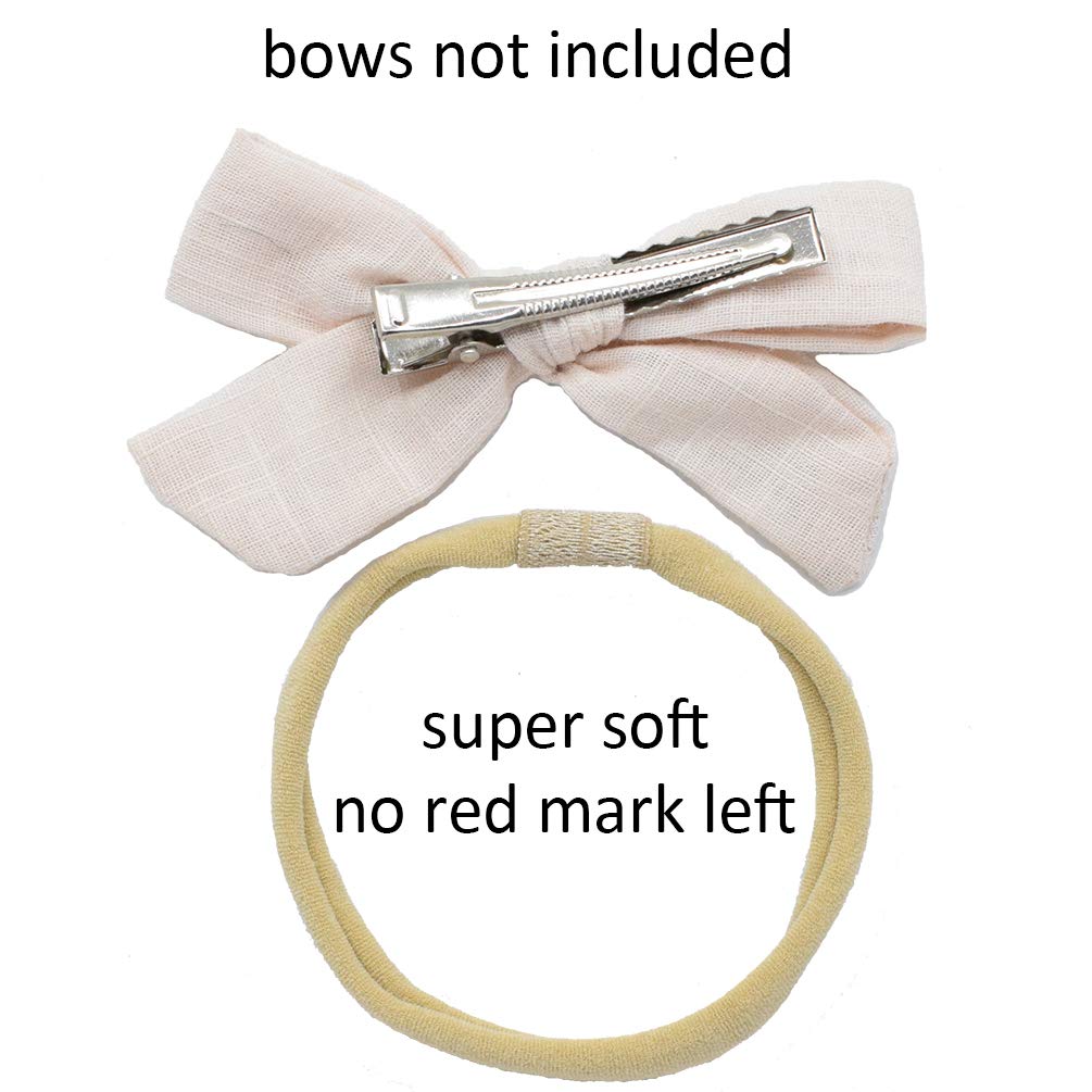 Super Soft Nude Interchangeable Nylon Headbands for Newborn Baby & Kids - High Stretchy 15pcs Set for DIY Hair Accessories - Perfect for Baby Showers, Photography & Daily Wear