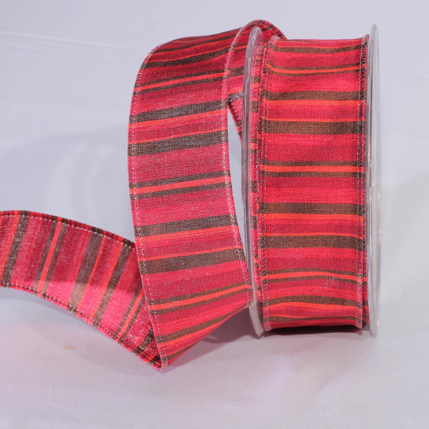 Premium Pink, Burgundy & Black Striped Wired Craft Ribbon - 1.5 Inch x 27 Yards for Gift Wrapping, DIY Decorations & Party Supplies | Perfect for Christmas, Weddings & Craft Projects