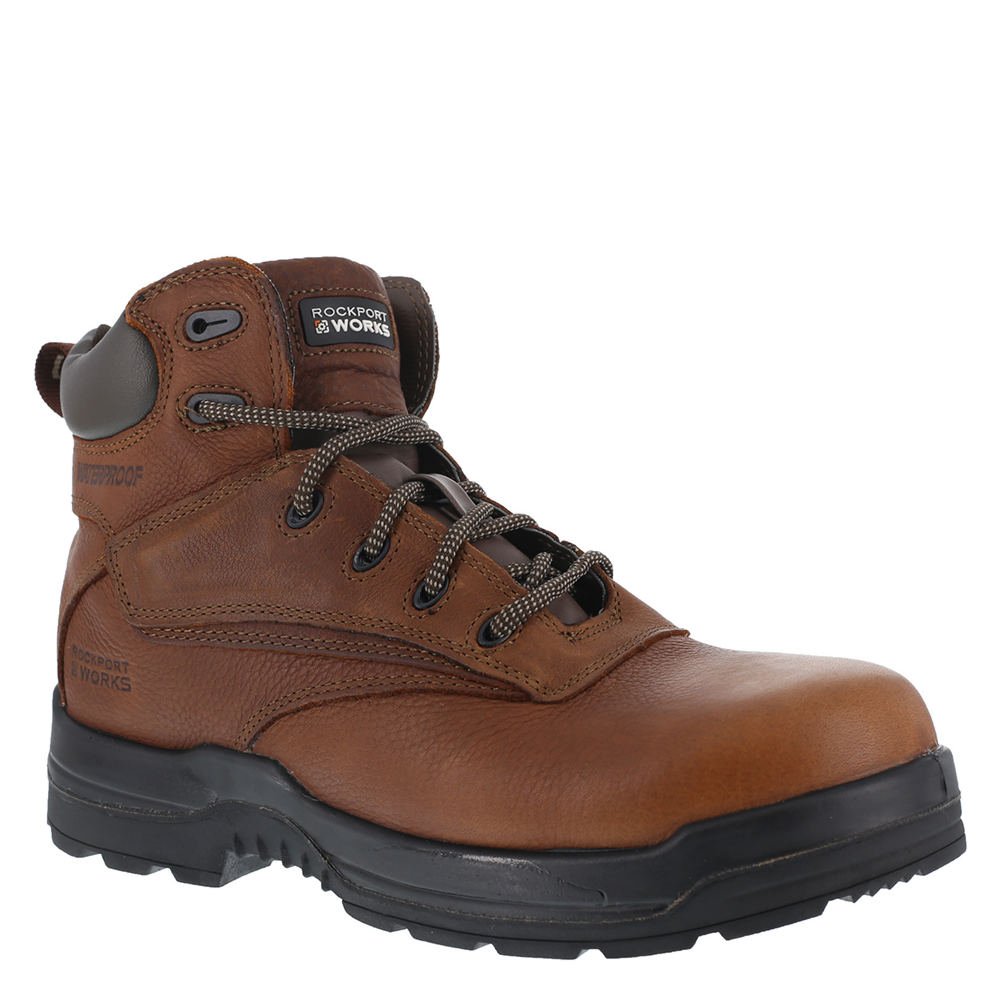 Rockport Men's More Energy RK6628 6-Inch Composite Toe Waterproof Work Boots - Durable Safety Shoes for Construction, Warehouse & Outdoor Work