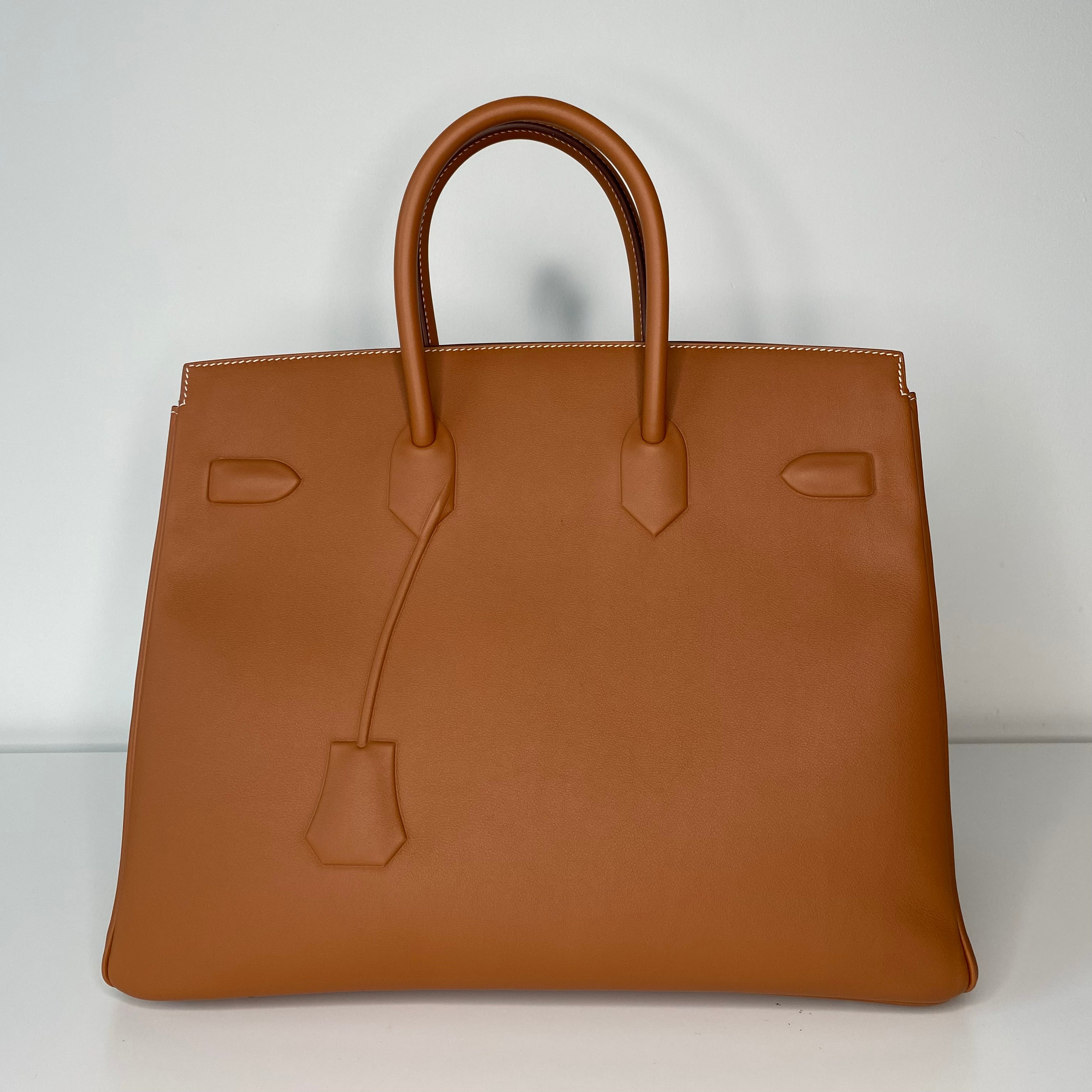 Authentic Hermès Birkin 35 Handbag in Shadow Gold with Palladium Hardware - Luxury Tote for Work, Travel & Special Occasions