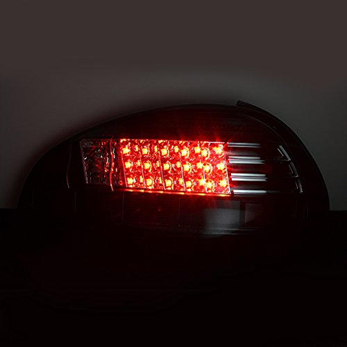 AKKON Black Bezel LED Tail Lights Brake Lamps Replacement Pair for 1997-2003 Pontiac Grand Prix - Left & Right - Enhance Nighttime Safety & Style for Sedans