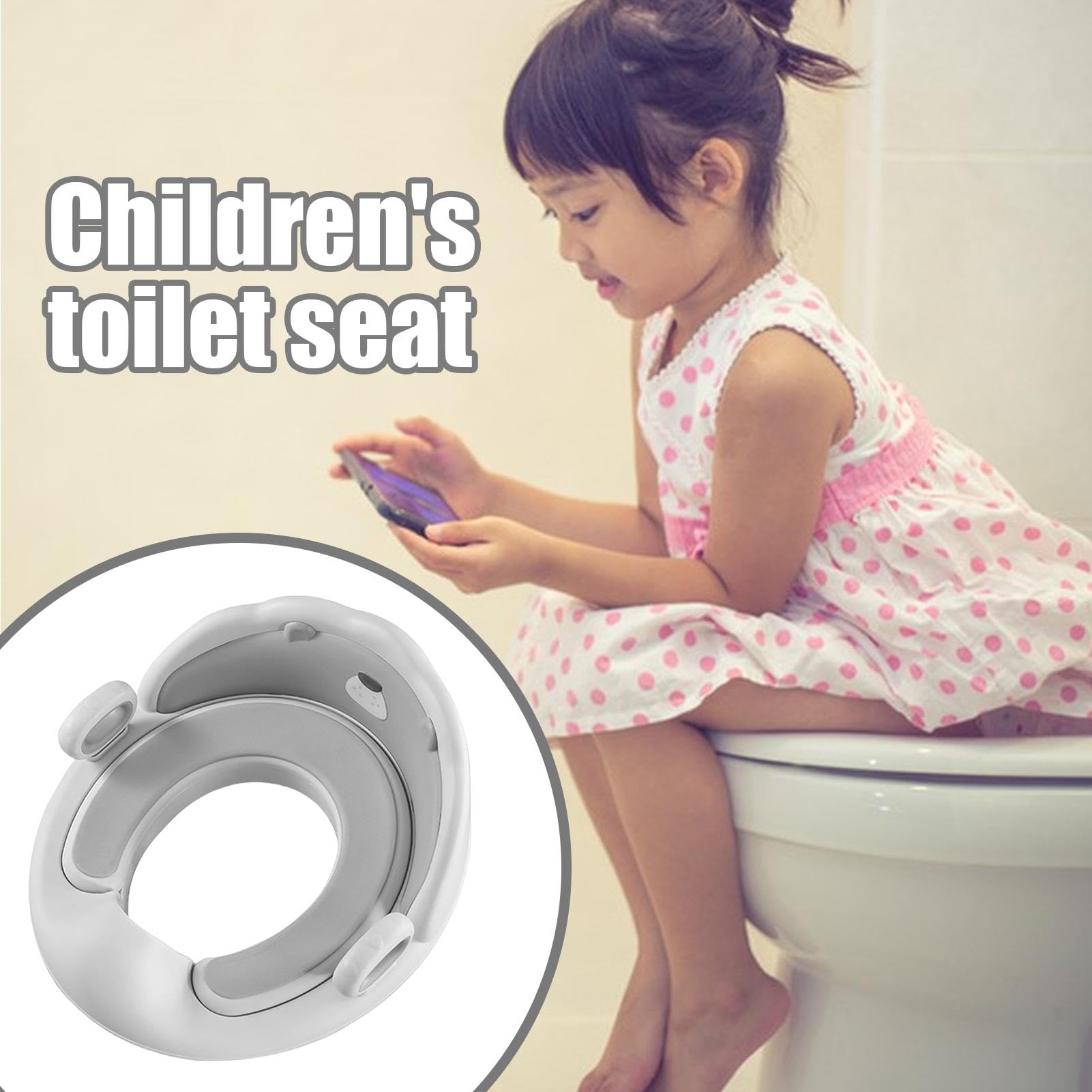 Kids Potty Training Seat with Handles & Non-Slip Base | Adjustable Toilet Seat Attachment with Urine Guard for Toddlers - Perfect for Boys & Girls Learning to Use the Toilet | Ideal for Home, Daycare & Travel Use