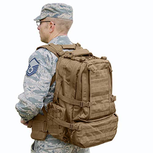 EXPLORER Premium Tactical Hunting Backpack - Heavy Duty Military Rucksack for Outdoor, Travel, Police & Security - Durable Tan Gear for Camping, Hiking & Survival