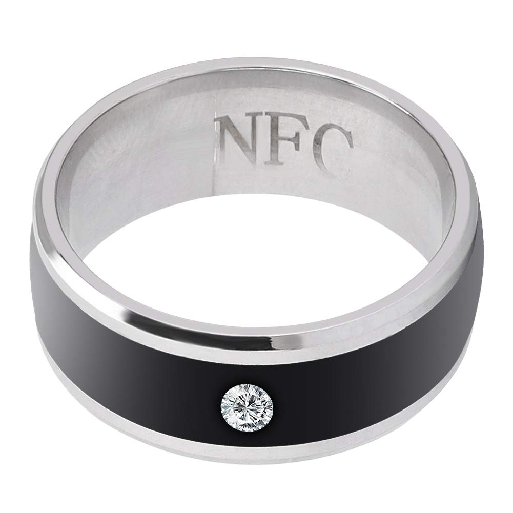 NFC Smart Ring - Multi-Function Wearable Device with Ultra Sensitive NFC Chip for Smartphones (Size 8) - Perfect for Contactless Payments, Smart Home Control & Digital Business Cards