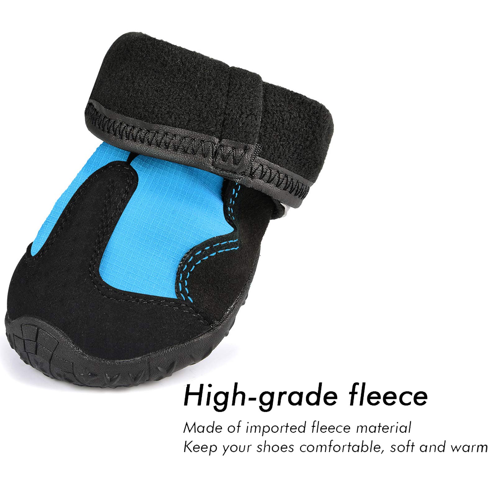 **Waterproof Dog Boots for Medium & Large Dogs - Non-Slip Protective Paw Shoes with Adjustable Reflective Straps (Set of 4) - Ideal for Hiking, Snow, Hot Pavement & Outdoor Adventures**