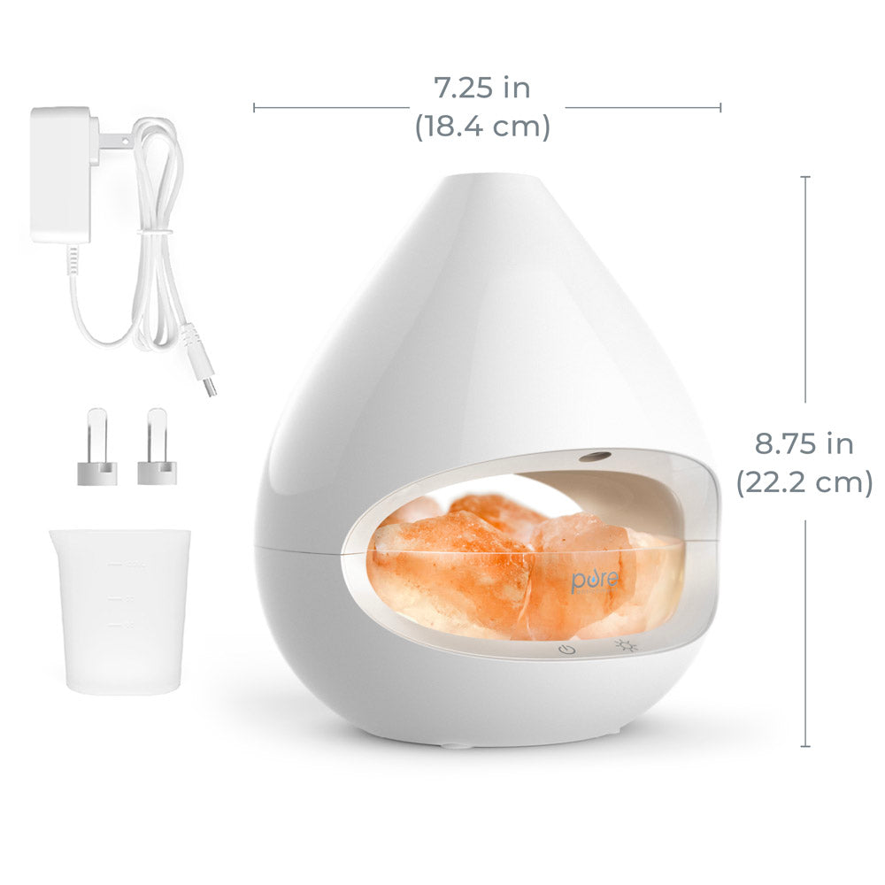 PureGlow™ Himalayan Salt Lamp with Essential Oil Diffuser - Natural Air Purifier & Relaxing Aromatherapy Light for Home, Office, Yoga and Meditation Spaces