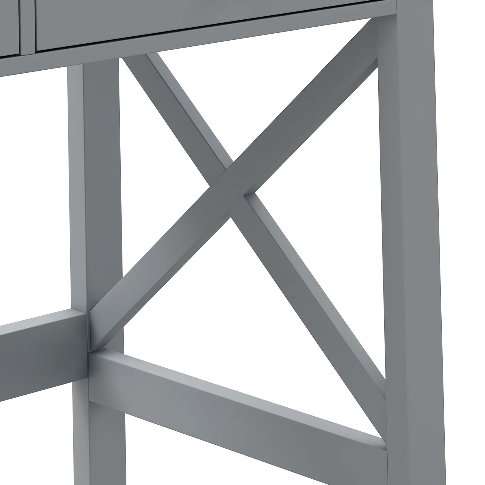 Modern Home Office Desk with Drawers - Grey Computer Writing Table for Small Spaces | Perfect for Remote Work, Study & Crafting