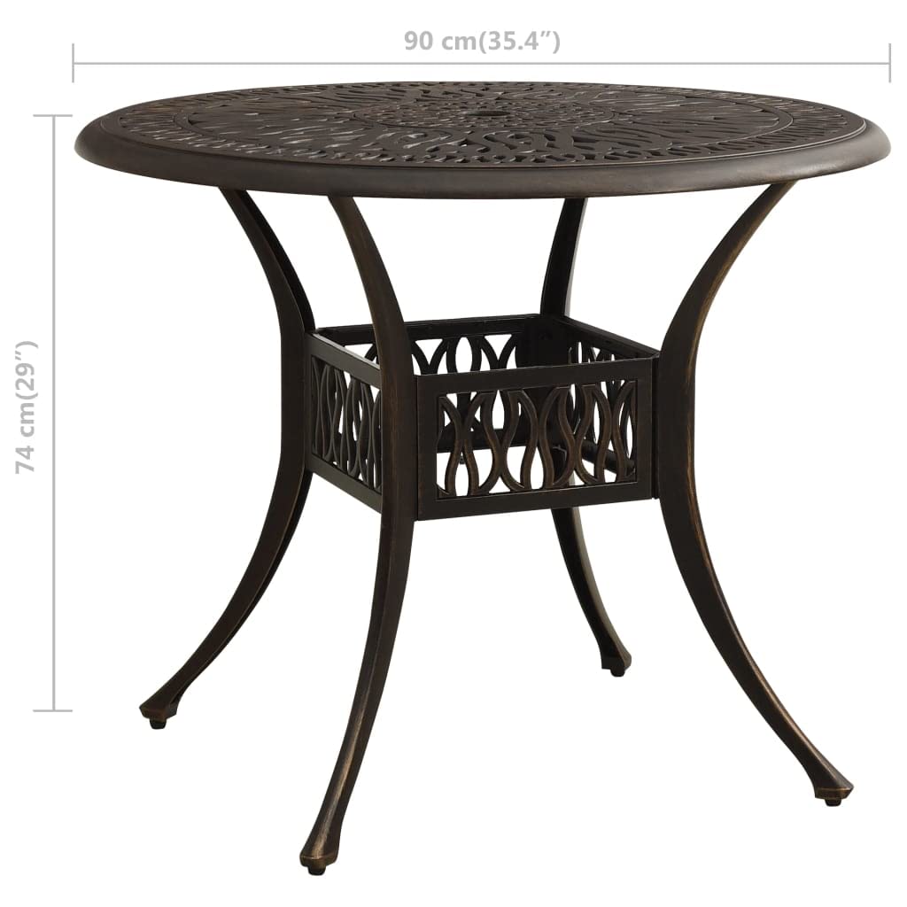 Outdoor Dining Table with Iron Legs - 35.4