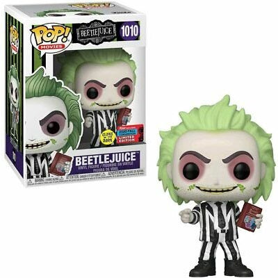 Beetlejuice Pop! Vinyl Figure with Glow-in-the-Dark Handbook - 2020 Fall Convention Exclusive Collectible [1010] - Perfect for Movie Fans, Pop Culture Collectors & Home Decor