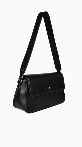 Jocelyn Women's Shoulder Bag - Stylish Black PU Leather Crossbody Purse for Daily Use, Work, and Travel