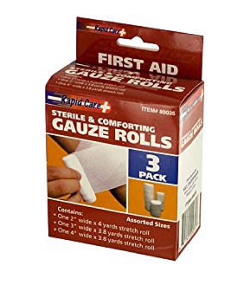 Premium Sterile Gauze Rolls for First Aid, Wound Care & Medical Use - 12 Pack, 4.5