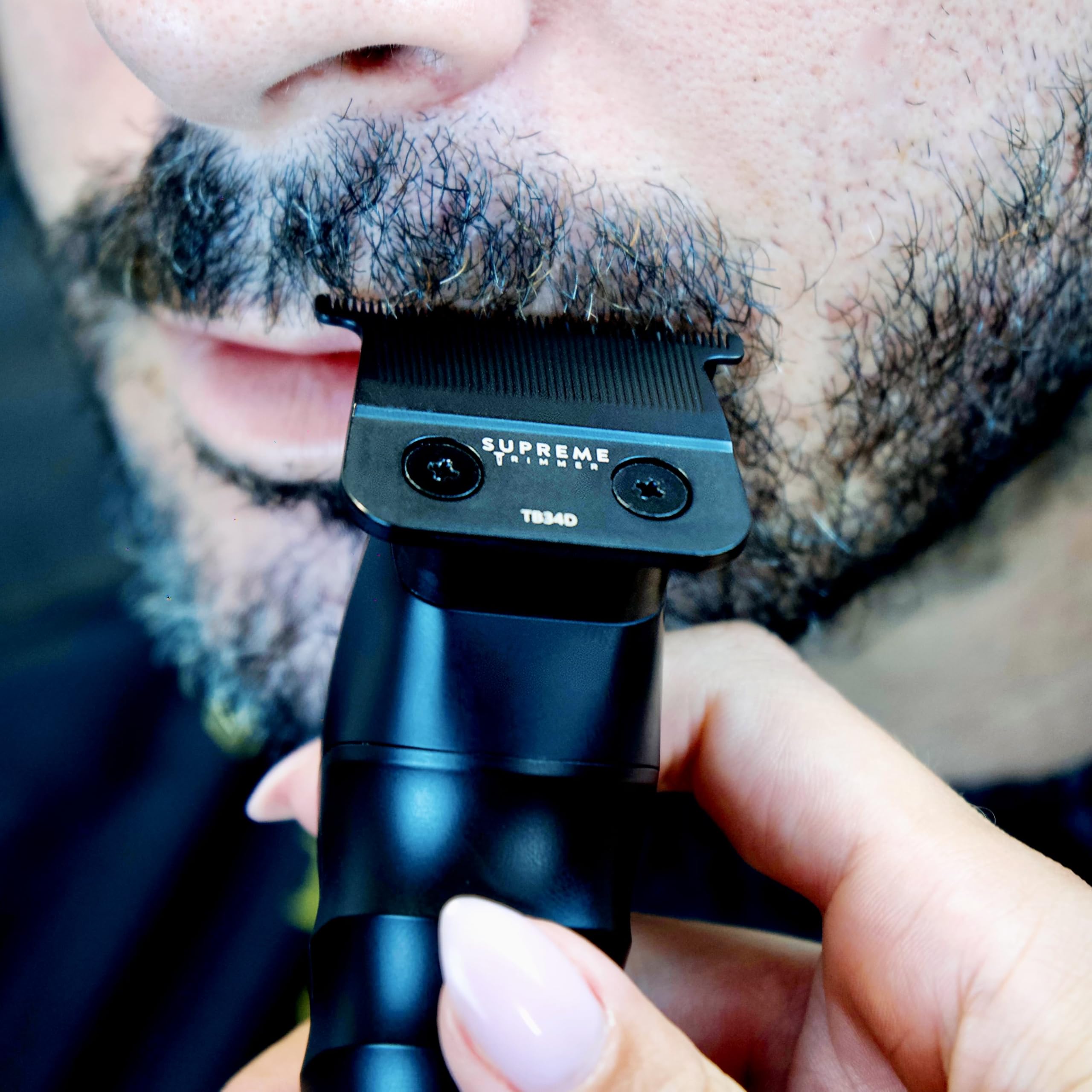 Supreme Trimmer 2Speed Professional Hair Clipper - Cordless Rechargeable with Removable Blades, 2 Adjustable Speeds & Battery Display | Zero Gap Design for Precise Fading | Perfect for Home Barbering, Beard Trimming & Personal Grooming | ST622 Black