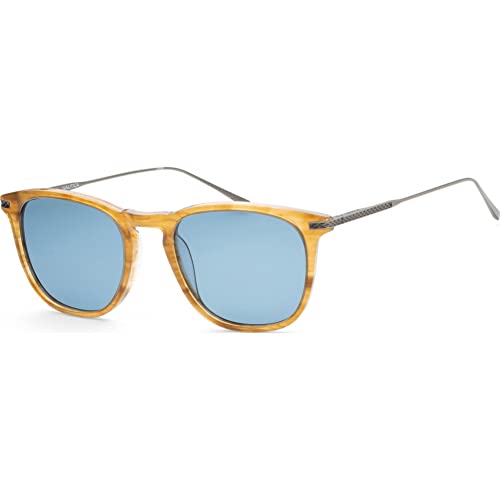 Amber Horn/Solid Blue Polarized