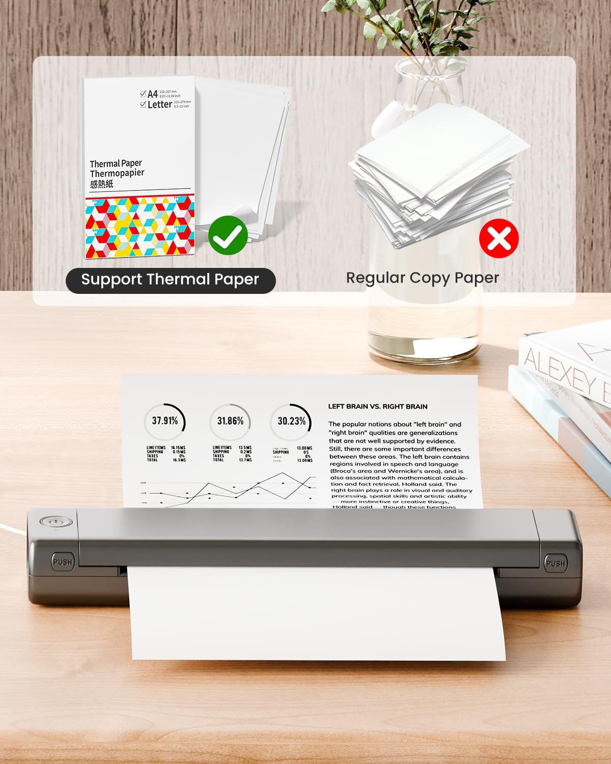 Phomemo M08F Pro Wireless Portable Thermal Printer - Inkless Bluetooth Printer for iOS, Android, PC - Supports 8.5