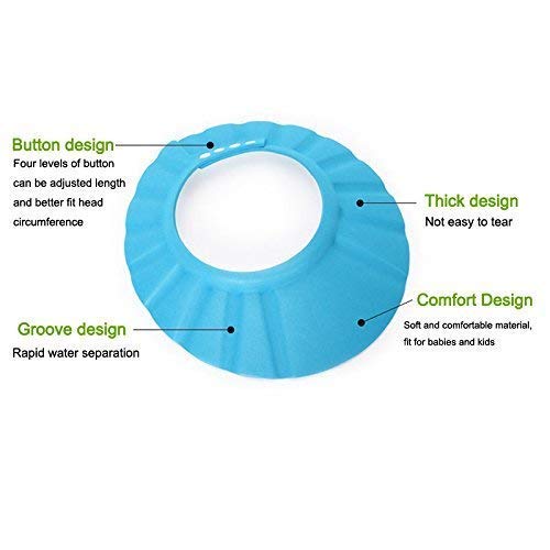 KHODIYAR Adjustable Baby Shower Cap - Soft Bathing Hair Wash Protector for Kids - Waterproof Eye & Ear Cover with Leaf Design - Multicolor (Perfect for Toddler Bath Time & Sensitive Skin Care)