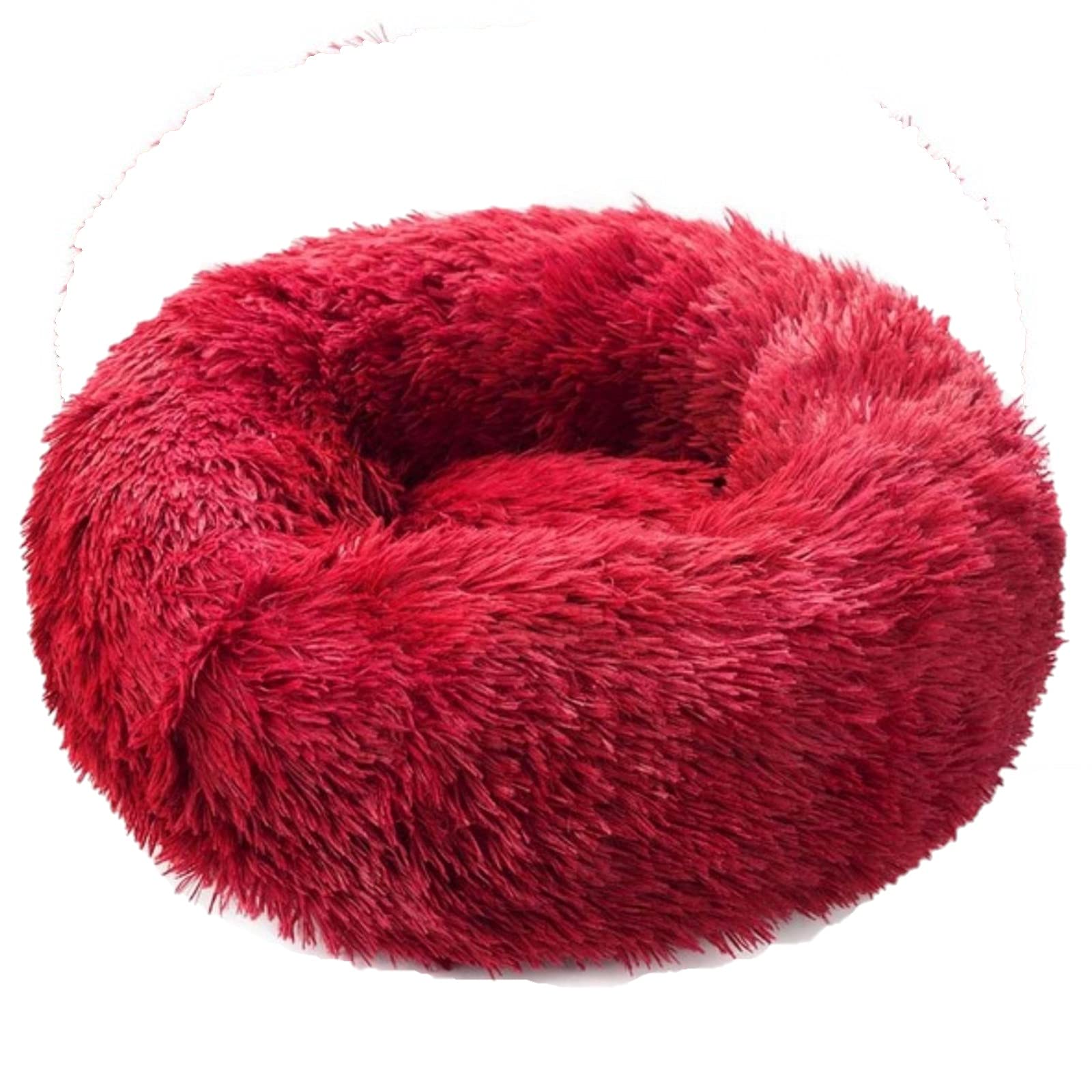 Cozy Round Plush Dog Bed - Soft & Warm Pet Pad for Winter, Portable Cat Basket with Non-Slip Bottom | Perfect for Small Dogs & Cats in Living Room, Bedroom & Travel