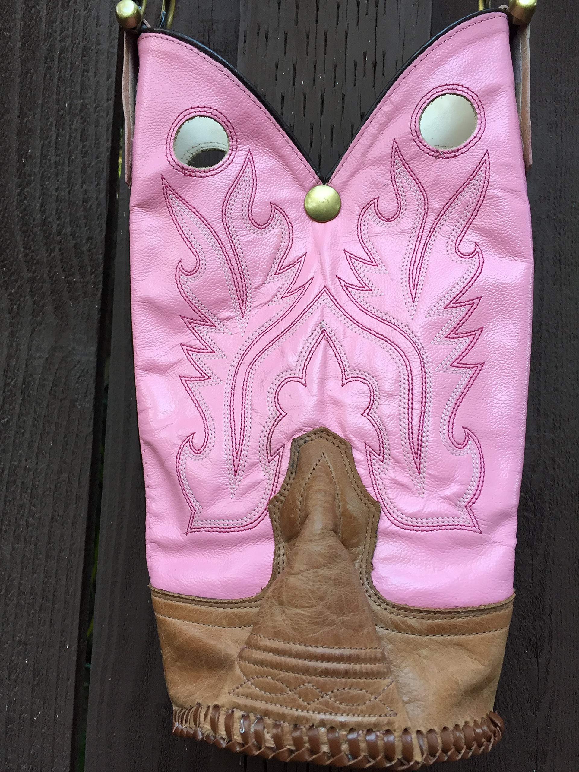 Pink and Light Brown Lace Cowboy Boot Purse for Women - Western Style Handbag for Country Concerts, Rodeos & Cowgirl Fashion Accessories