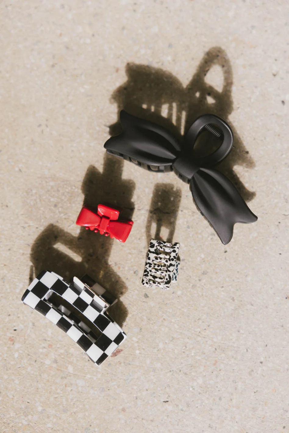 Black Checker Medium Cutout Claw Clip - Hair Claw Clips for Women, Girls - Perfect for Ponytails, Buns & Half-Up Hairstyles