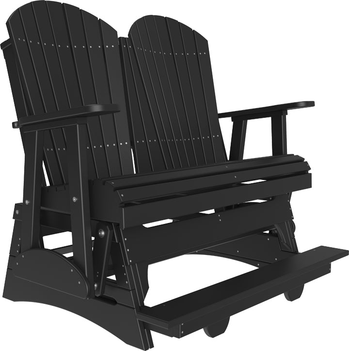 LuxCraft 4-Foot Adirondack Balcony Glider Chair - Outdoor Patio Furniture for Relaxing on Porch, Deck, Garden or Backyard