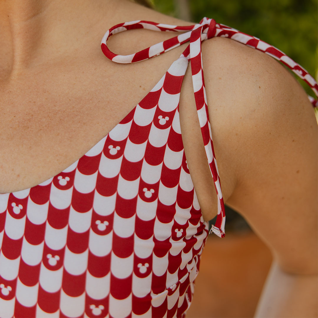 Disney Natalie One Piece Swimsuit for Women - Mickey Mouse Scallop Design Beachwear | Perfect for Summer Vacations, Pool Parties & Tropical Getaways